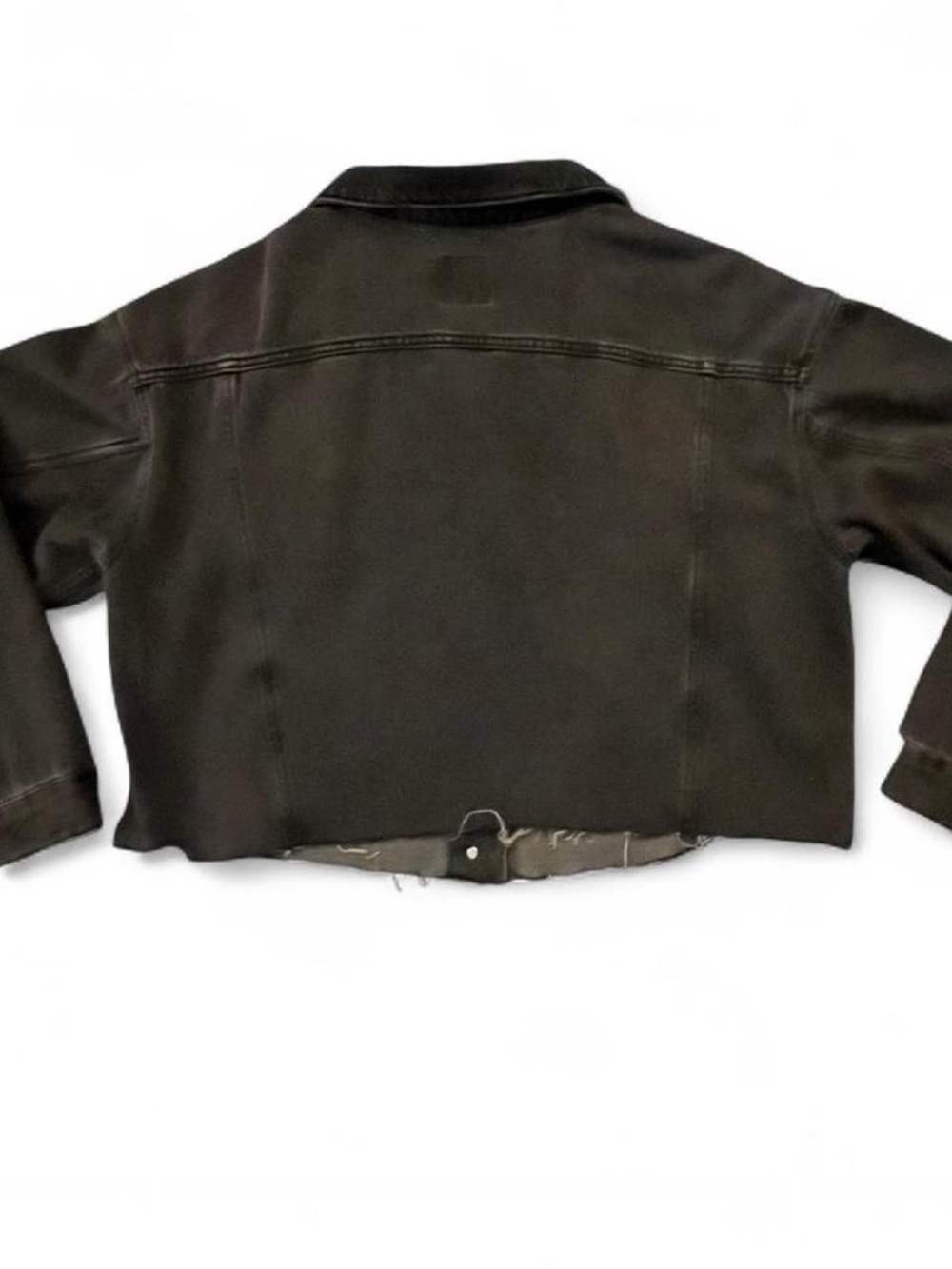 Women’s Black Washed Button-Front Jacket - Picture 3 of 4